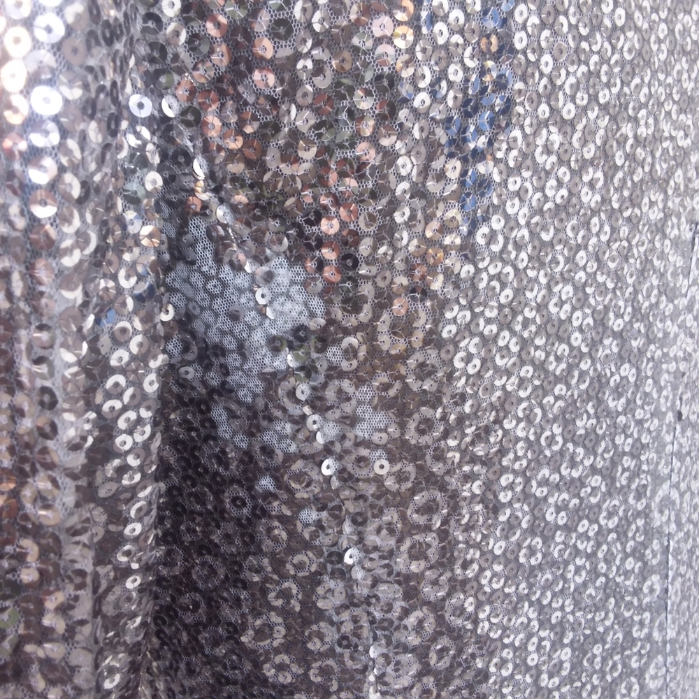Vintage Silver Sequin Jacket Kasper Size 6 - Picture 6 of 7